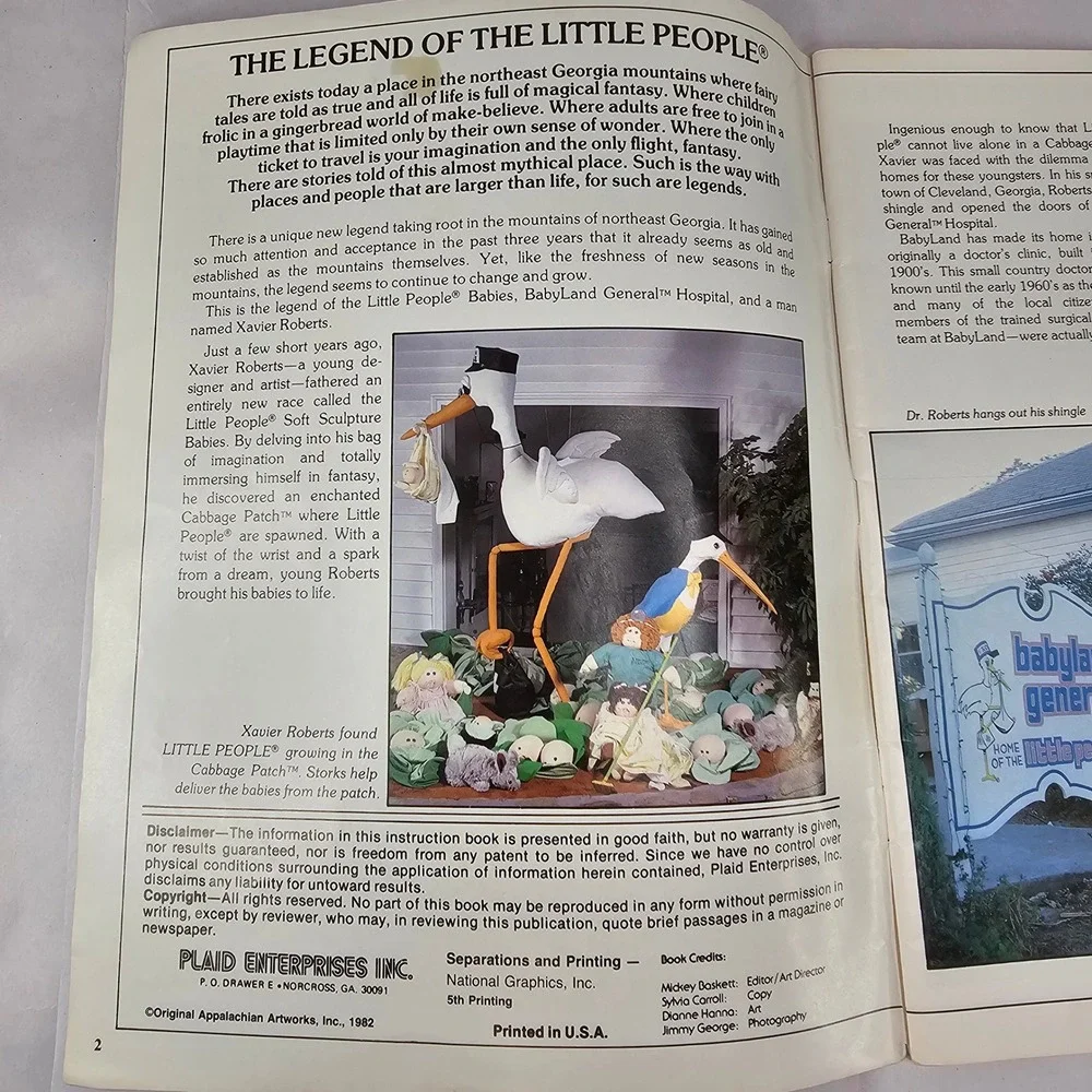 Xavier Roberts Little‎ People Pals Collector's Edition 7546 Plaid Craft Book